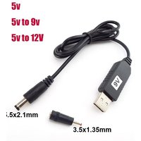 USB 5V to DC 5v 9v 12v 5.5mm 3.5mm power boost line Step UP Module USB connector Converter power Adapter Cable 2.1x5.5mm Plug B1