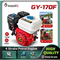 Podofo 4-Takt-Benzinmotor 7,5 PS 212 cm³ OHV Luftgekühlter Benzinmotor Einzylinder-Luftkühlung für Go-Kart Wasserpumpe