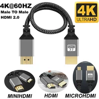 Nylon HD 4K@60HZ V2.0 HDMI-Compatible TO HDMI MINIHDMI MICROHDMI MINI MICRO Extension Male to Male Cable 1M/1.5M/2M/3M/5M/10m