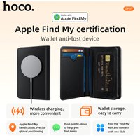 HOCO E91F Smart Anti-lost Card Holder With Wireless Charging Wallet Tracker Use with Apple Find My APP Locator for Travel Purse