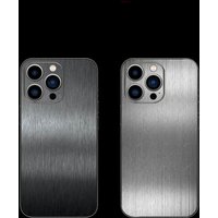 For iPhone 14 13 Pro Max 12 Mini 15 16 17 Wire Drawing Film Wrap Stickers Cases Back Cover Decal Skin Film Protector Sticker