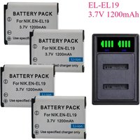 1200mAh 3.7V EN-EL19 EN EL19 ENEL19 Battery+LED Dual Charger for Nikon Coolpix Camera S5200 S3300 S2700 S6400 S6900 W150 Battery