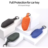 Leather Car Key Case Cover for Volkswagen VW ID.4 ID.3 Golf 8 Teramont TALAGON Crider Viloran Original remote key