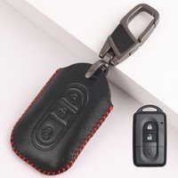 For Nissan Micra Note Tiida Pathfinder R15M Qashqai X-Trail T31 Navara 2016 2017 PU Leather Car Key Fob Shell Case Cover Holder