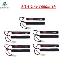 8S Butterfly NunChuck NIMH 2/3A 9.6v 1600mAh Battery Pack with Mini Tamiya Connector for Airsoft Guns MP5 M4 G36C