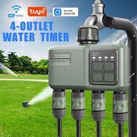 4Zone Water Timer WiFi RF433 Smart Irrigation Timer Water Valve Controller Solar Powered Smart Life Tuya App Auto Watering Timer
