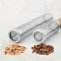 1PC stainless steel bbq smoker cube for hot or cold smoking wood pellet tube smoker for outdoor camping barbecue tool