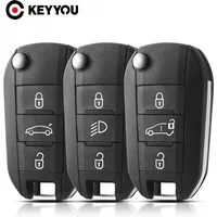 KEYYOU 1PCS NEW Flip Car Key Case For Peugeot 208 2008 301 308 508 5008 RCZ Expert For Citroen C4-Cactus C3 Light