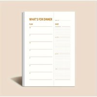 1pc Daily Diet Plan Notebook, 50 Sheets Per Book, Tear-Off Shopping List, Meal Prep Journal, Home Dinner Menu