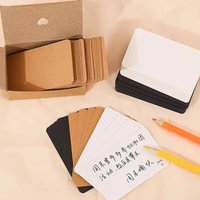 100pcs Kraft Paper Blank Greeting Cards Postcards with round Edges White & Black Envelopes - Message Note Labels for Lettering