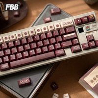 FBB Keycaps AS50D Audio PBT For Cherry Profile Mechanical Keyboard Keycaps Retro Brown Computer DIY Accessories 1.7mm Thickness