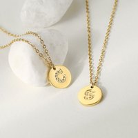 CARLIDANA Hign Quality 18K Gold Plated Stainless Steel Necklace Micro Pave Crystal Zircon Letter Pendant Necklace For Women Girl