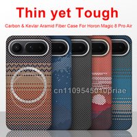 For honor magic 8 pro air carbon case aramid fiber kevlar magsafe fabric thin hard cover magnetic balck Slim light red 600d