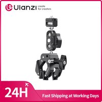 Ulanzi CO78 Metal Super Clamp Dual Ball Heads Magic Arm Kit with Cold Shoe Mount 1/4''Screw Hole*2 for Camera Fill Light Monitor