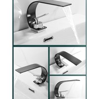 Waterfall c crescent moon curved hot and cold faucet washbasin creative bathroom toilet wash basin under basin for home dragon
