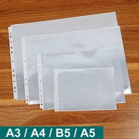 50pcs Horizontal A3 Binder Sleeves Transparent A4 Ring Folder Protector Sheets A5 Wide Binder Plastic Sleeves For Documents