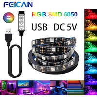 LED Strip Light 5050 USB Flexible Lamp Tape 3key RGB Ribbon 1M 2M 3M 4M 5M DC5V Decoration TV BackLight
