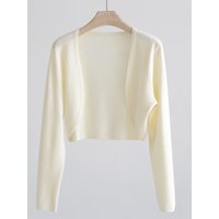 AOSSVIAO 2026 Women Elegant Solid Cardigan Coat Jackets Short Sleeve Korean Thin Knitted Shirt Female Y2K Cropped Top Outwea