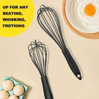 Silicone Whisk Set -8" and 10" Kitchen Whisk -Kitchen Whisk Wire Whisks for Cooking, Whisking, Blending, Beating, Stirring