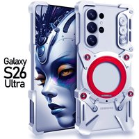 Luxury heat dissipation Rotating Stand for Samsung Galaxy s22 S23 S24 S25 S26 Ultra Case Metal Mechanical Arm Hollow out Funda