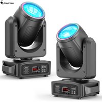 DayFlicker 2Pcs 200W White LED And RGB Halo 18-Facet Prism Moving Head with DMX512 14CH Sound-Activated For DJ Wedding Parties