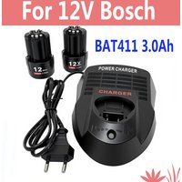 For BOSCH 12V 3.0Ah BAT411 Replacement Battery for Bosch 12V Battery BAT412A BAT413A D-70745GOP 2607336013 2607336014 PS20-2