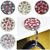 Fashion Round Handbag Hook for Women Flowers Portable Purse Hanger Pretty Creative Purse Holder for Table