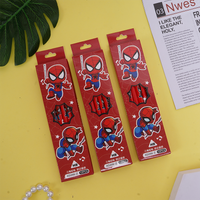 12set/box New Pencil Spider Man Captain America Avengers Superheroes HB Pen with Eraser Student Stationery School Children Gift