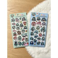 Kawaii Hatsune Miku Epoxy 3D Puffy Stickers Clear Anime Bubble Decals for Scrapbooking Journal Phone Kids DIY Craft Gifts