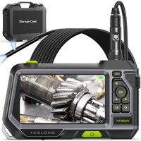 5.5mmDual Lens Endoscope with 5" Monitor, Teslong NTS500 Industrial IP67 Waterproof Borescope Inspection Camera for Car Repair