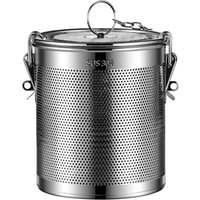 Strainer Stainless Steel With Lid Chain Hook Fine Mesh Strainer Cookware Food Mesh Pot Cooking Brine Basket Accessories