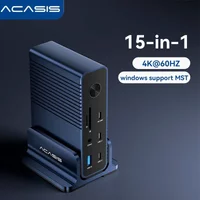 Acasis USB-C 15-in-1 Docking Station Triple Display 4K@60Hz 100W PD 10Gbps USB HDMI@DP 4K60Hz Reader for MacBook Pro/Laptop