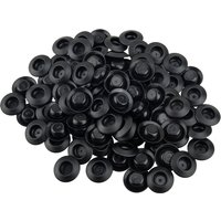 100pcs/Set Black Auto 1/2" Hole Flush Mount Plastic Body & Sheet Metal Plug Button Fit for Auveco 11746 14 to 26 Gauge Material