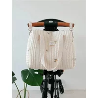 Korea Style Newborn Baby Care Diaper Mummy Shoulder Bag Embroidery Quilted Stroller Diaper Storage Organizer Large Handbags