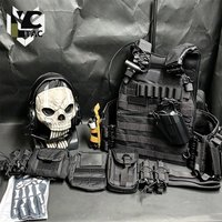 Zestaw Taktyczny YCTAC COD Ghost: Kamizelka, Airsoft, Paintball, MOLLE, Sprzęt Bojowy z Maską, Paskiem, Rękawicami do Gier CS, Call of Duty, Cosplay