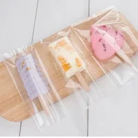 50/100Pcs 8X19cm Transparent Home baking Self-sealing Bags Reusable DIY ice cream machine Storage Bags Ice cream packaging bag