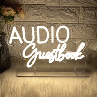 Led AUDIO Guestbook Neon Sign Room Party Table Decor Desk Night Lights Lamp Neon Signs USB Bedroom Coffee Bar Decoration
