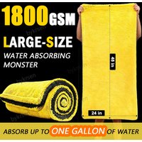 Serviette de lavage de voiture en microfibre 1800, grande serviette de séchage rapide pour voiture, serviette de nettoyage de vitres de voiture super absorbante, chiffons épais pour le detailing