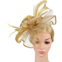 Stylish Top Hat Headband Formal Dress British Retro Cocktail Bridal Mesh Cap Exquisite Luxury Wedding Feather Hat Headband Party