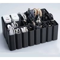 Półka na kable USB z 11/22 przegródkami, organizer na akcesoria elektroniczne na biurko, do domu i biura, idealny na prezent świąteczny.