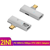 100W USB OTG Type C Adapter 10Gbps Data Transfer Hard Disk Fast Charging Converter for Phone Tablet Macbook Type-C Earphone