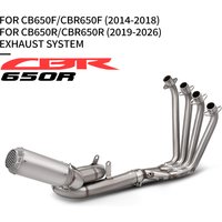 Motorcycle Exhaust System for CB650F CB650R CBR650 2014-2026 Stainless Steel Swivel Front mid Link Pipe Escape Moto Accessory