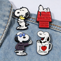 2Pcs/Set Cartoon White Puppy Enamel Brooch Cute Animal Badge Lapel Pin Fashionable Jewelry Accessories Gift For Friends