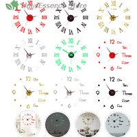 ※3D Luminous Wall Clock Frameless Acrylic DIY Digital Clock Wall Stickers Mute Clock Office Decor High Quality Premium De