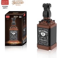 2026 spot MOC foreign wine bottle model assembly building blocks, adult and children's holiday gifts