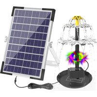 Solar Fountain Pump for Bird Bath with LED Lights Solar Powered Water Fountain Pump for Garden Pond Pool Fish Tank Aquarium