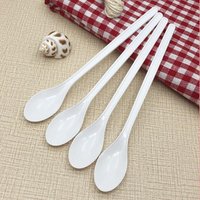 Cuillère à dessert en plastique pour poulet, 18.5cm, longue poignée, pratique, lait, thé, Smunvétérans wn ie, 100 pièces/lot