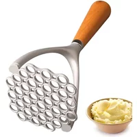 Aluminum Manual Potato Masher Meat Potato Pressor Tool Whisk Food Cutter Crusher Wood Handle Garlic Pusher Kitchen Gadgets