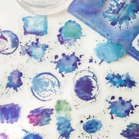 30 pcs Watercolor Trace Pattern PET Sticker Creative Stationery DIY Deco Journal Material Collage hand tent Scrapbook supplies