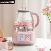 Buydeem Electric Health Kettle Pink Multifunctional Dessert Flower Tea Fruit Tea 1.2L Glass Water Boiler For Home Office 600W